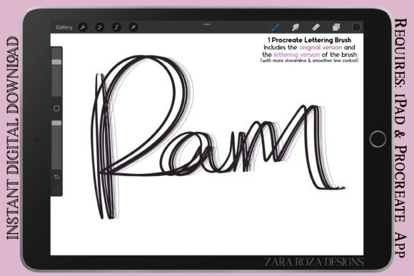 Download Pam - Procreate Vintage Lettering Brush - Vintage lettering Collection