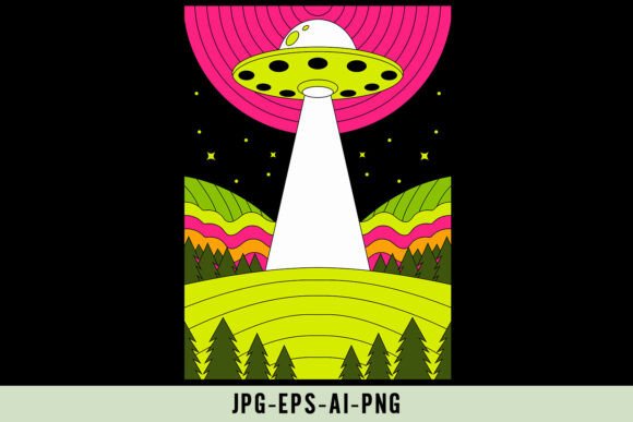 Download Retro Futuristic UFO Abduction - Premium Resources