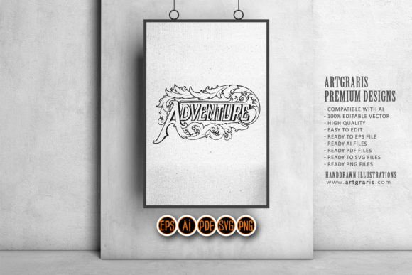 Download Vintage Lettering Adventure Text Elegant - Vintage lettering Collection