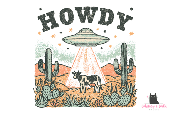 Download Alien Cow Abduction Western Clipart PNG - Premium Resources
