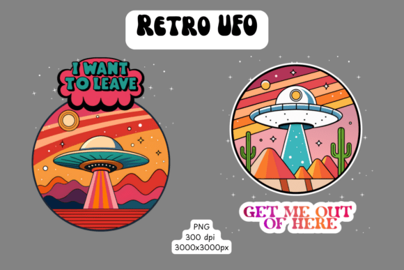 Download Retro UFO Alien Abduction PNGs - Premium Resources